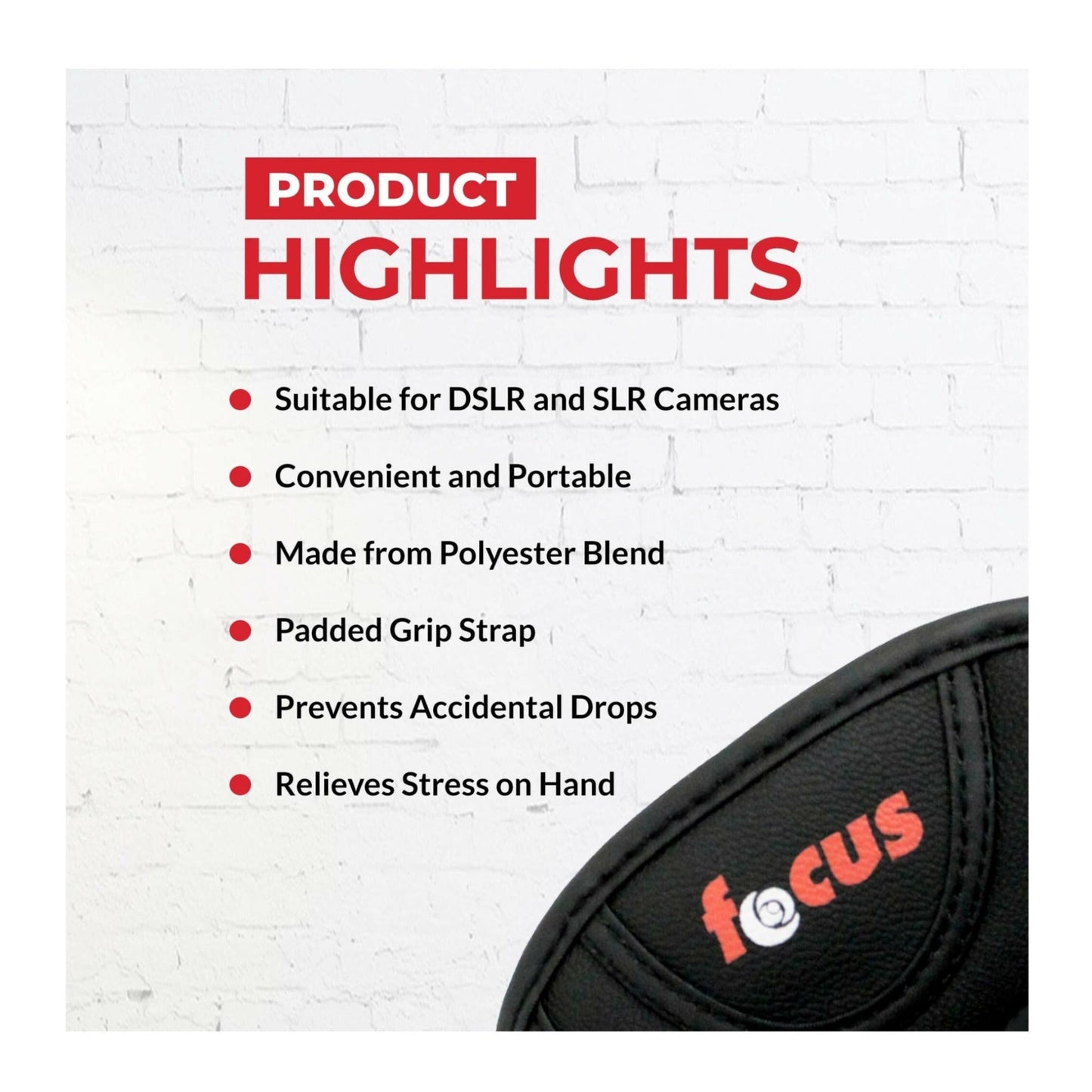 Focus Camera Professional Wrist Grip Strap for Digital and Film SLR Cameras