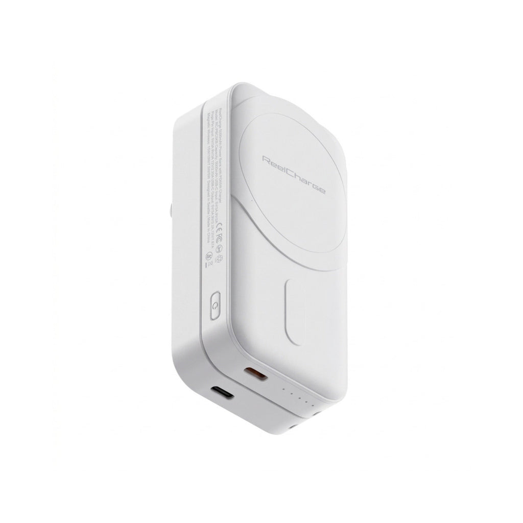 ReelCharge 5,000 mAh 65W Power Bank Fusion 5K (White)