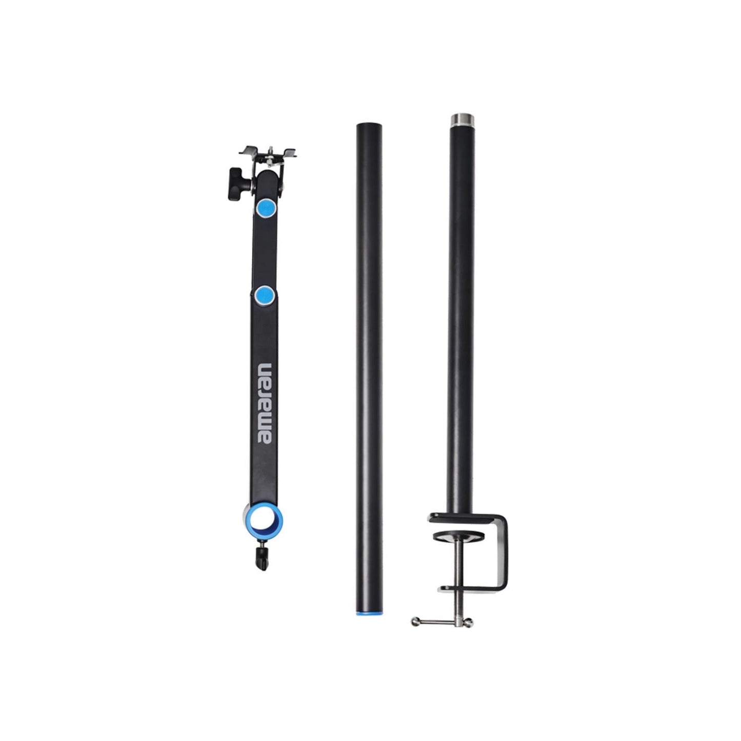 amaran Verge LED Panel Light (2-Pack Charcoal) with 2 x Desk Clamp Stand (Black)