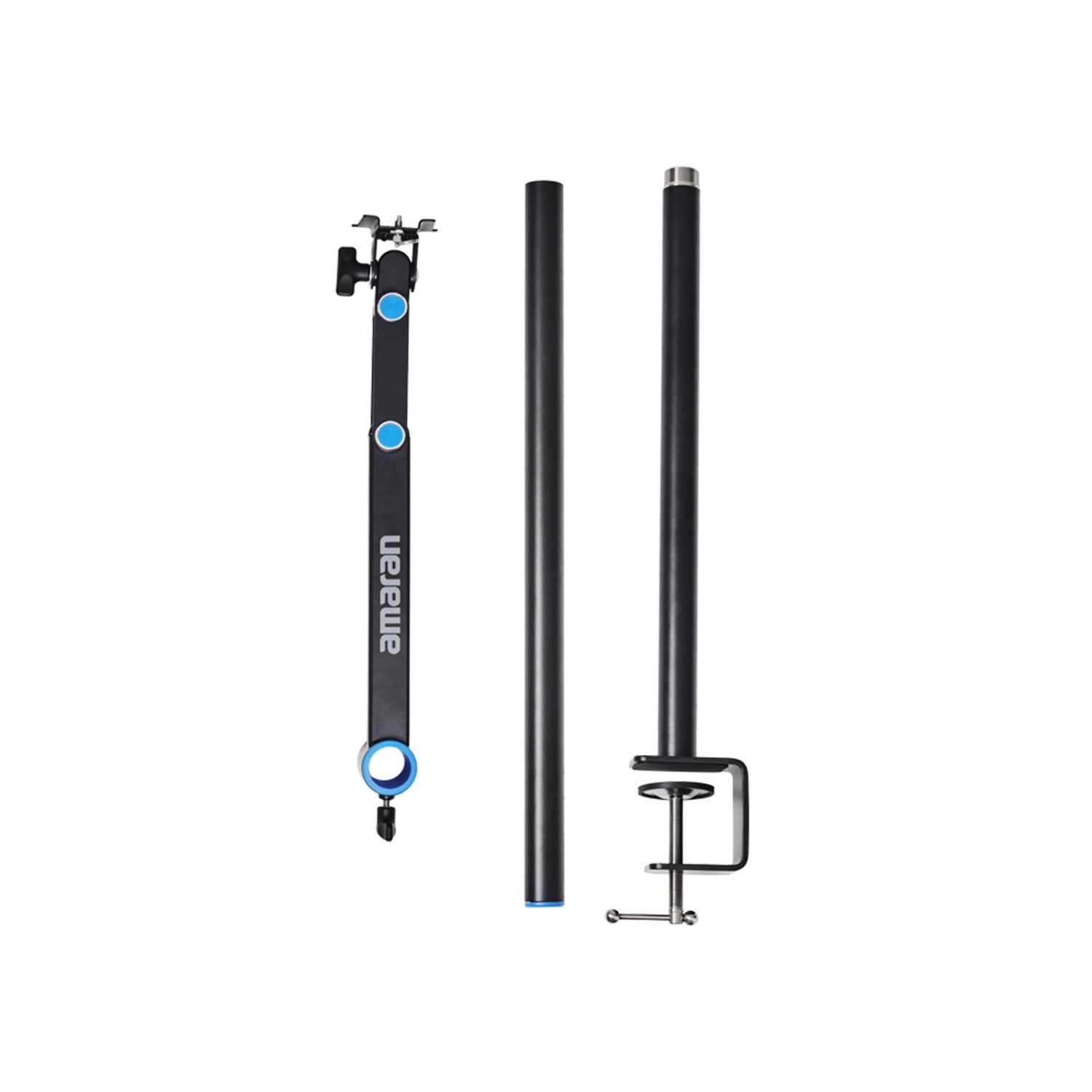 amaran Verge LED Panel Light (2-Pack Charcoal) with 2 x Desk Clamp Stand (Black)