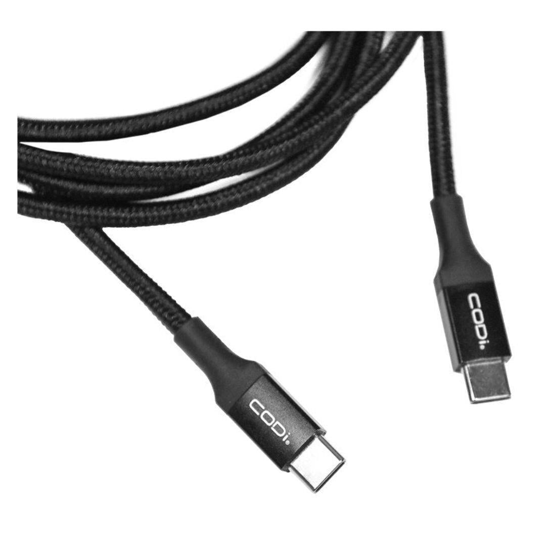 CODi 6-Feet Braided Nylon USB-C to USB-C Charge and Sync Cable with Aluminum Housings