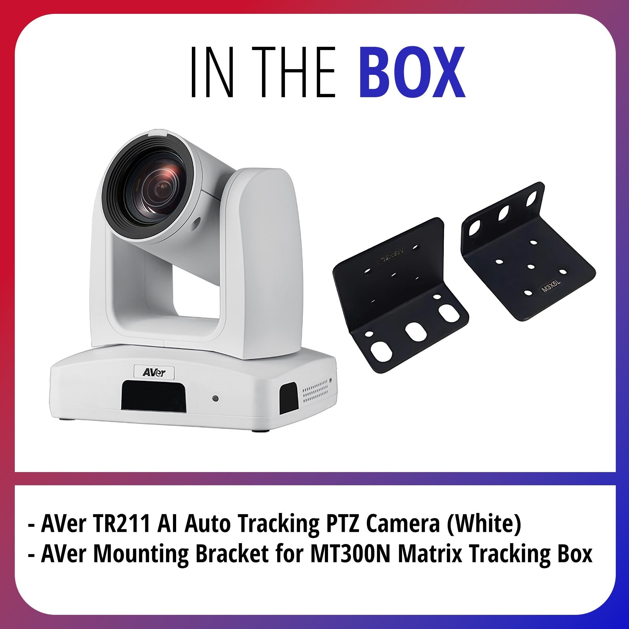 AVer TR211 AI Auto Tracking PTZ Camera with Mounting Bracket for MT300N Bundle