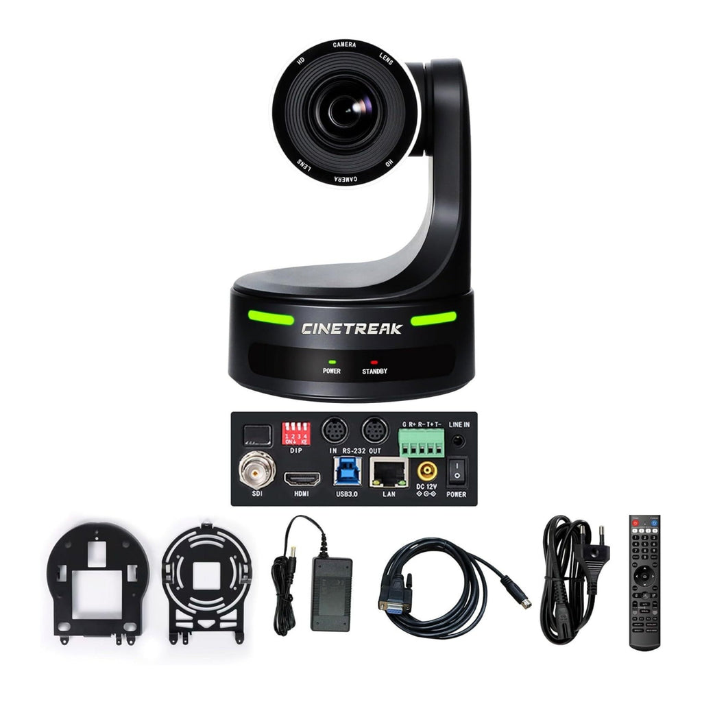 CineTreak CT-PT12NDI PTZ Camera - 1080p60, 12x Optical Zoom, AI Human Tracking