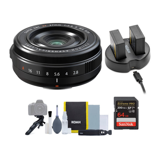 Fujifilm XF27mm F2.8 R WR Lens with Battery Memory Card and Cleaning Kit