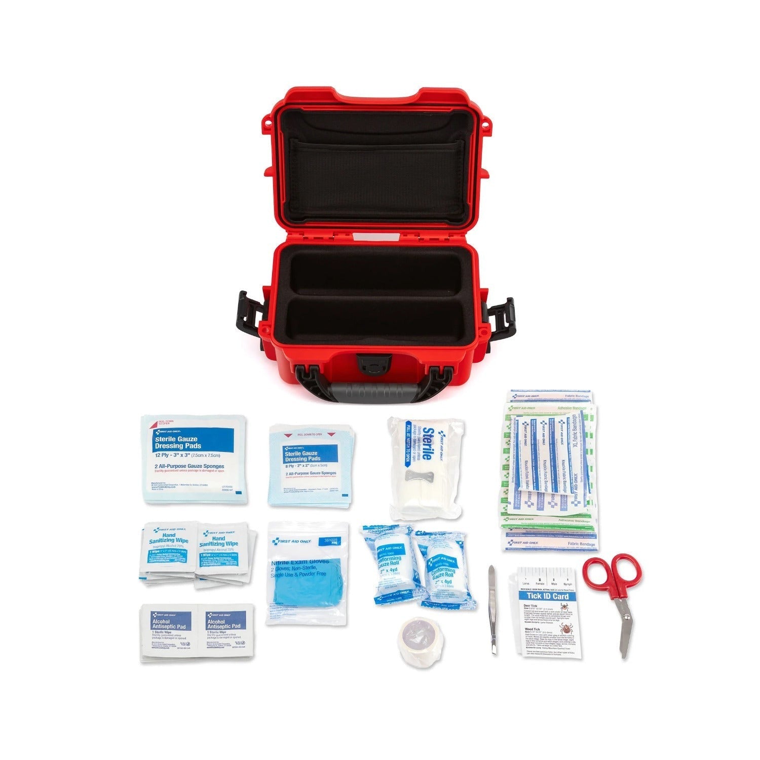 Nanuk 903 Waterproof Hard Case First Aid Kit with 78 Medical Supplies (Red)