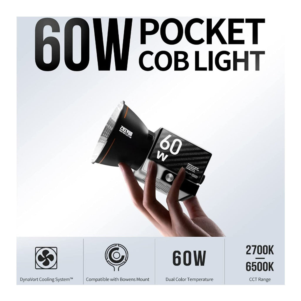 Zhiyun MOLUS G60 Bi-Color Pocket COB Monolight Bundle (Combo Kit) with Camera Tripod System