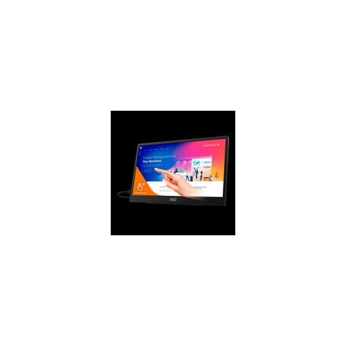 AOC 16T2 Portable Monitor, 15.6" Full HD Touch, IPS, USB-C, Micro HDMI (Certified Refurbished)