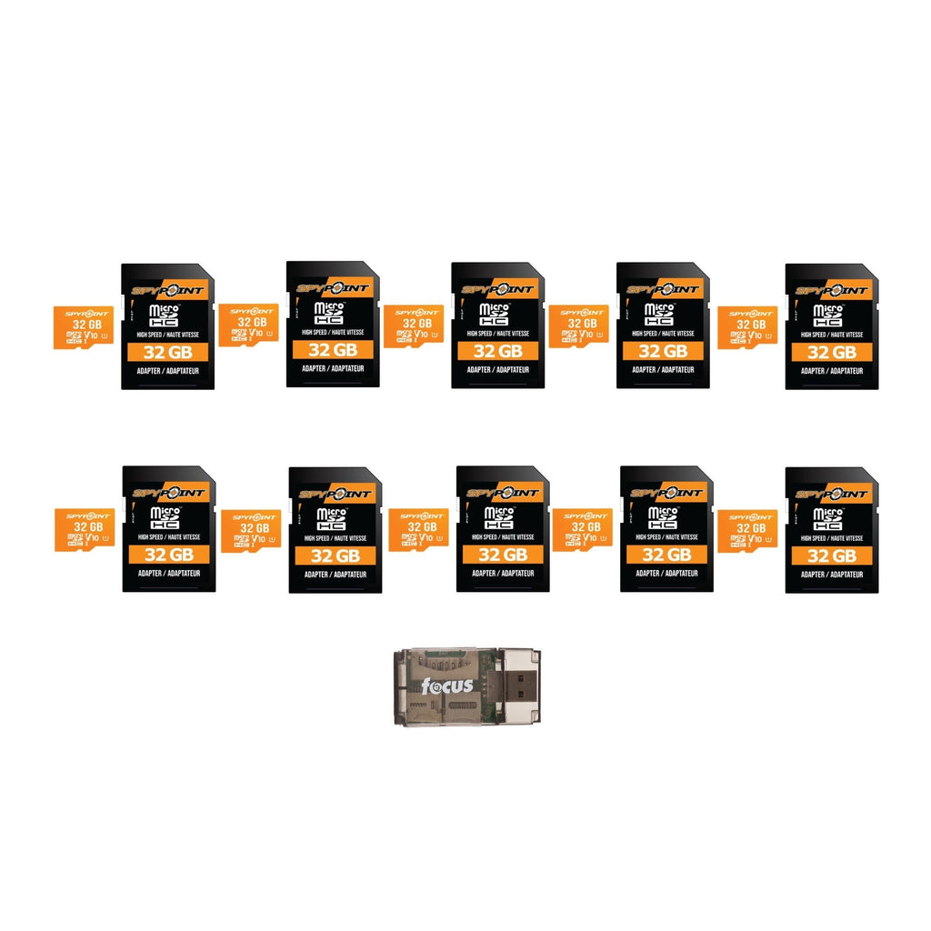 Spypoint MicroSD-32GB Memory Card (10-Pack) with Reader Bundle