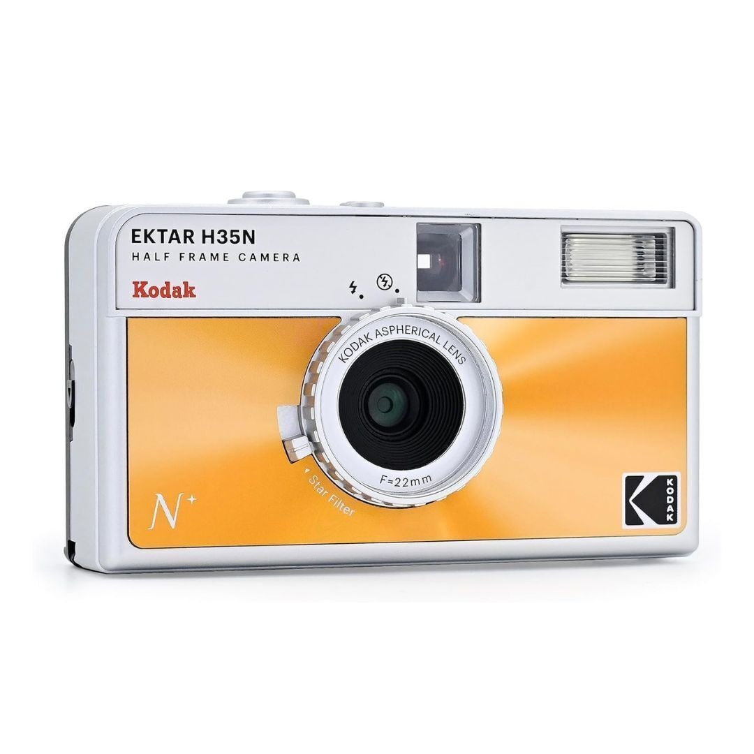 Kodak Ektar H35N 35mm Half Frame Film Camera Bundle with Ultramax 400 24 Exp Film (Glazed Orange)