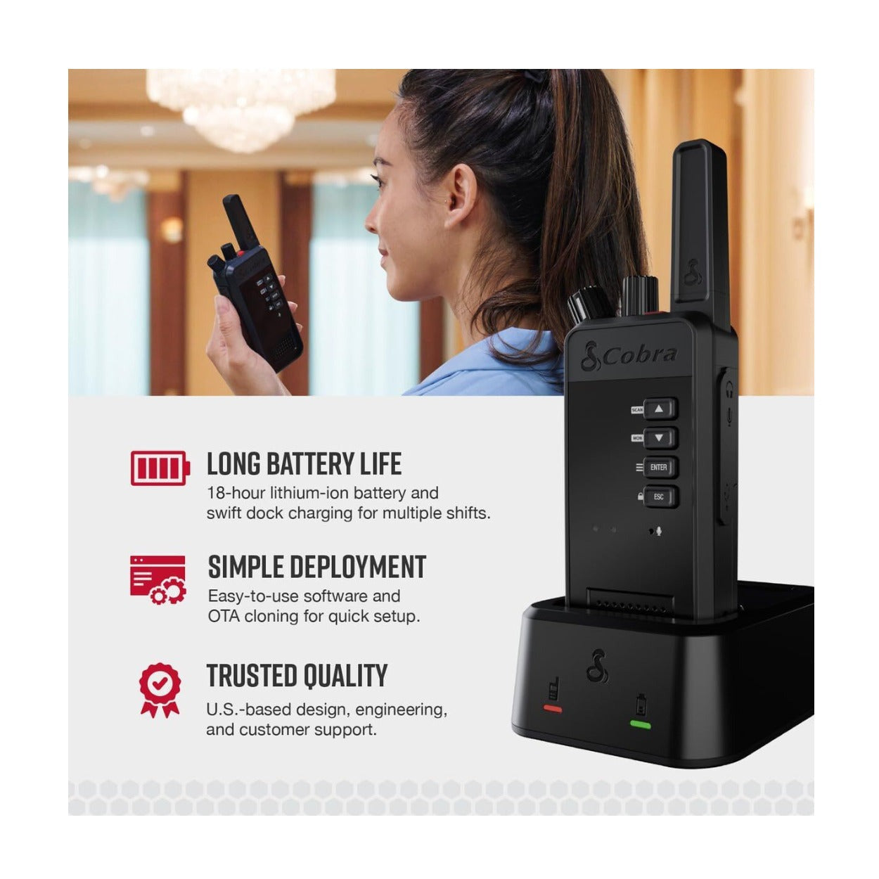 Cobra Performa 400 2-Channel Waterproof Business Two-Way Radios (6-Pack)