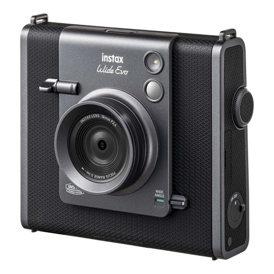 Fujifilm instax WIDE Evo Instant 16 Megapixel Film Camera with 10 Lens Effects (Black and Gray)