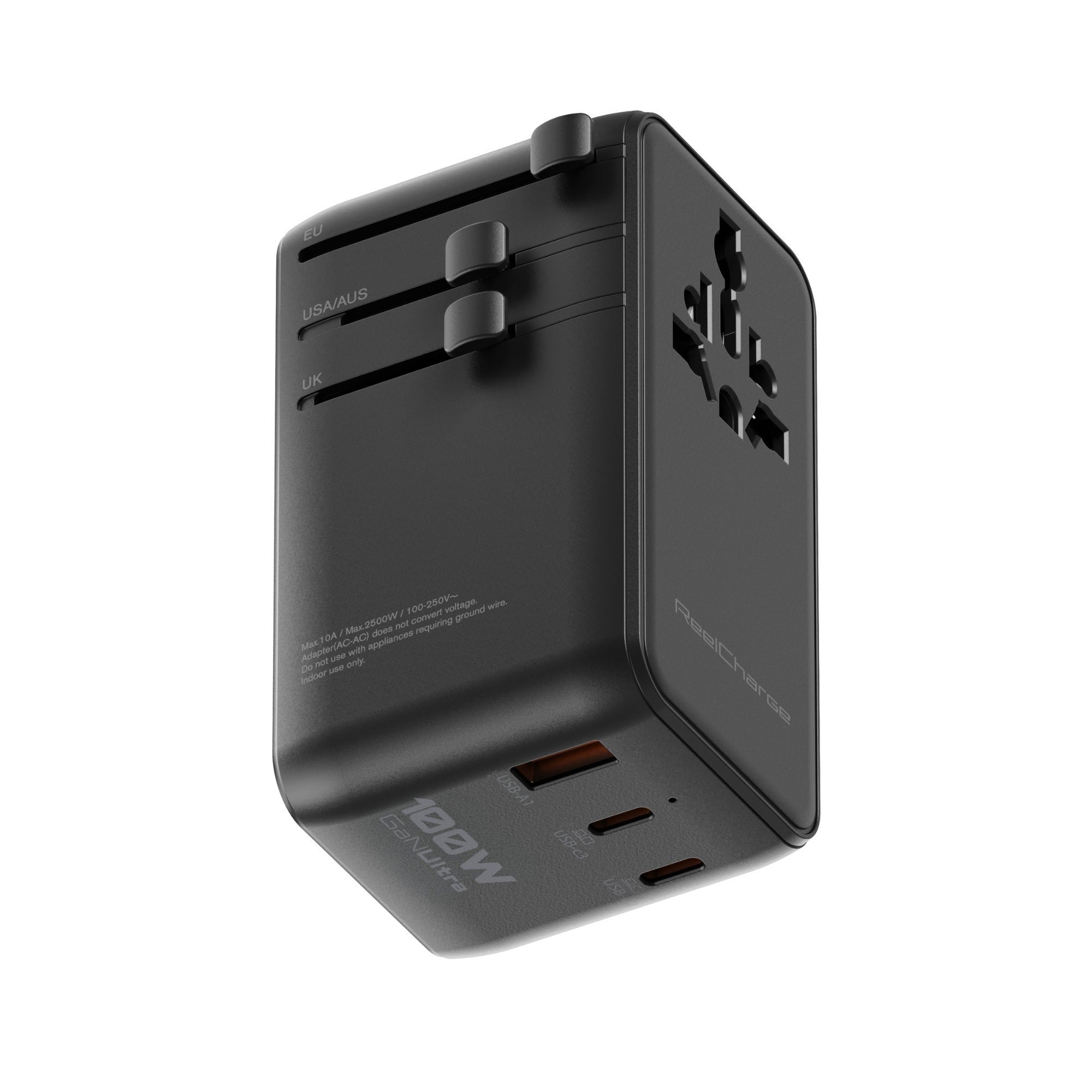 ReelCharge -Veratek 100W Global Travel Charger (Gray)