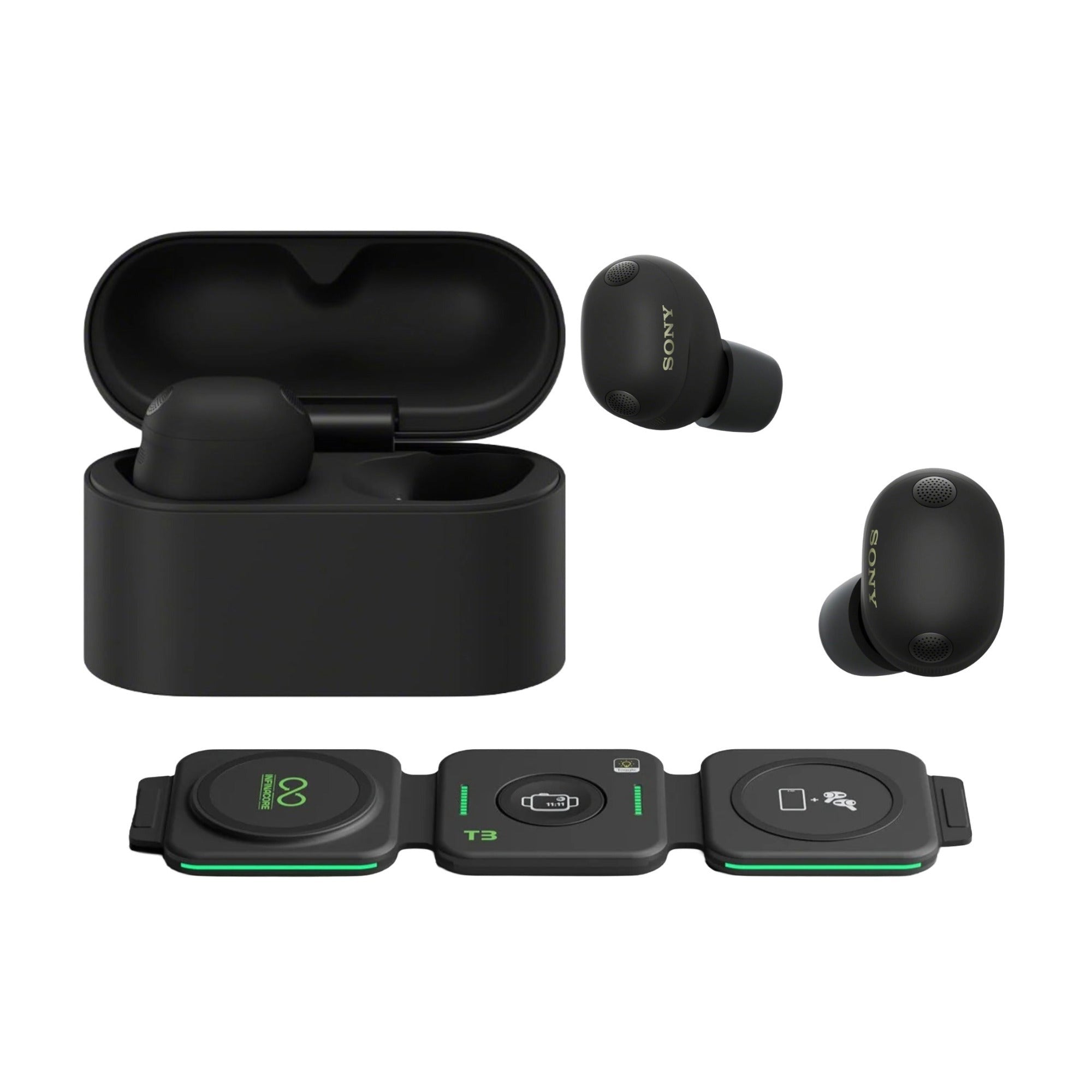 Sony WF-1000XM6 Wireless Earbuds (Black) with 3-in-1 Portable Accessory
