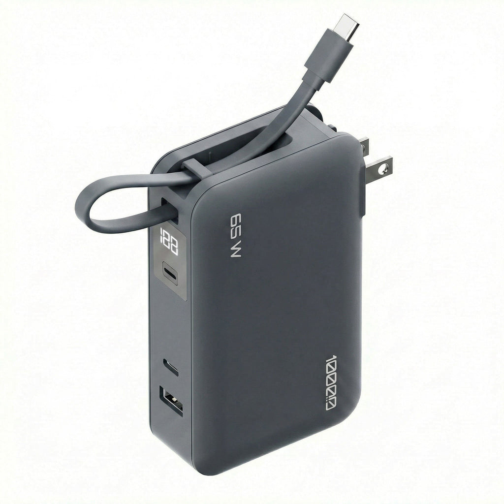 ReelCharge 10,000 mAh 65W Power Bank Flex (Cool Gray)