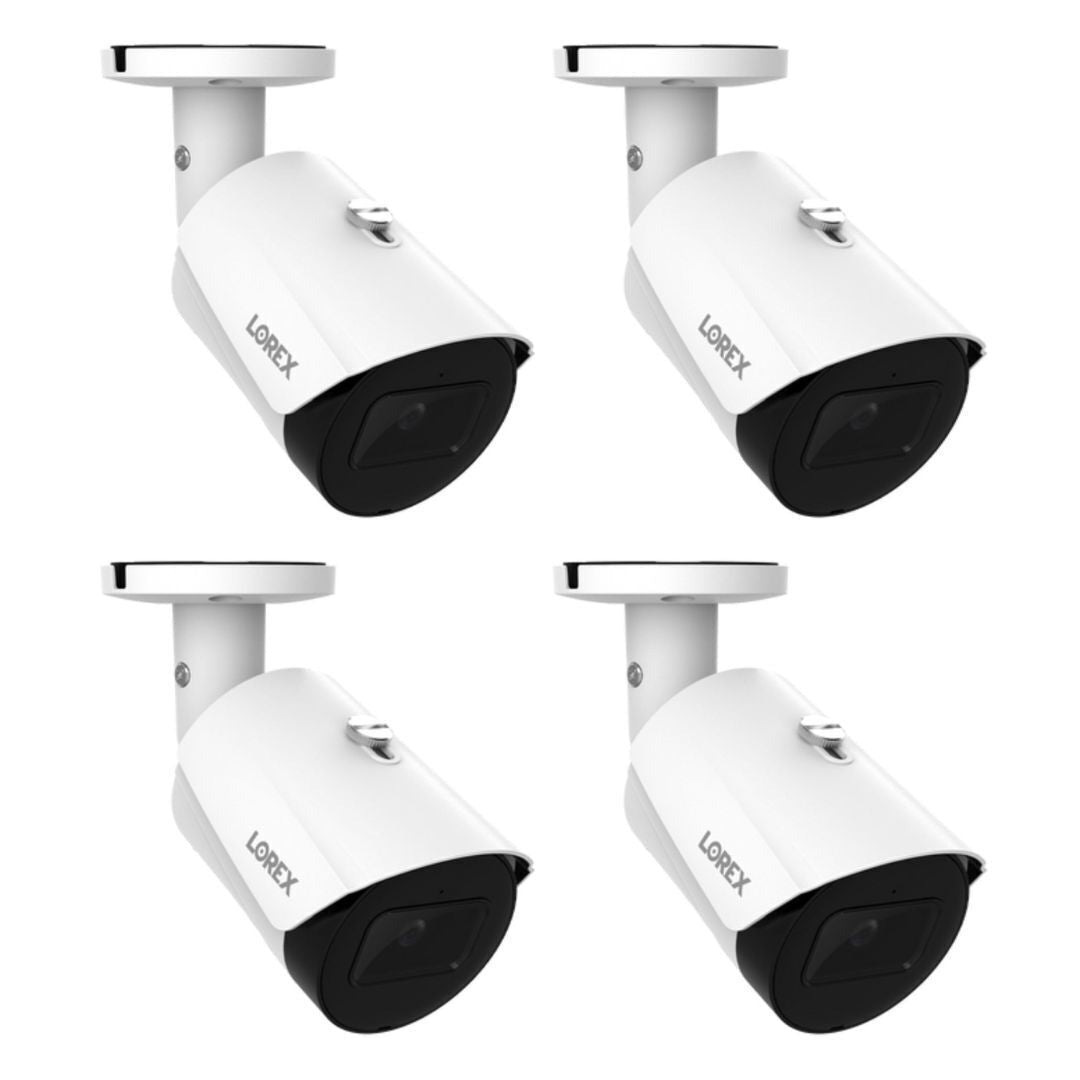 Lorex A20 IP Wired Bullet Security Camera with Smart Motion Detection Bundle (4-Pack, White)
