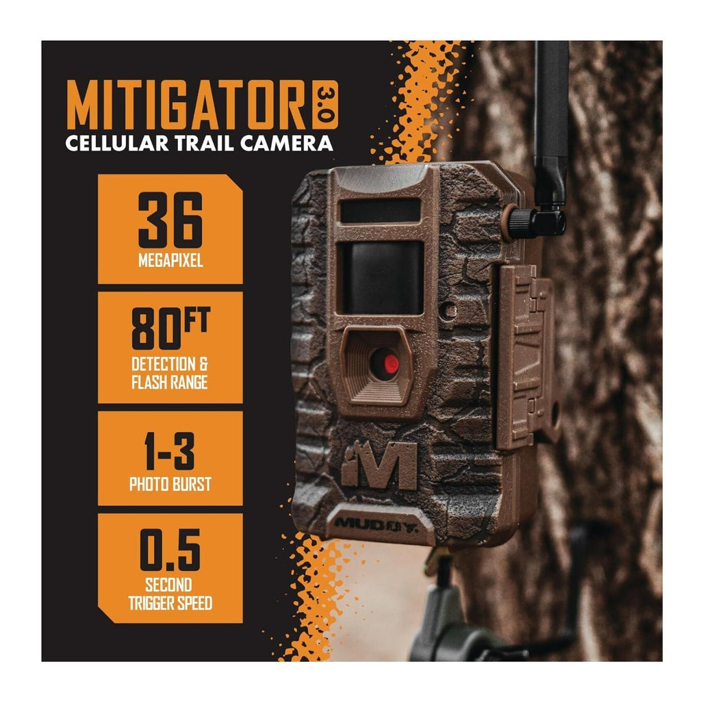 Muddy Outdoors Mitigator 3.0 Combo Cellular Trail Camera with Accessories Bundle