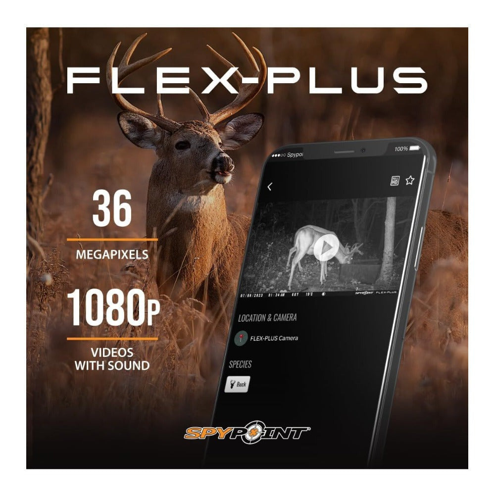 Spypoint FLEX-PLUS Cellular Trail Camera with Memory Card (10-Pack) and Reader