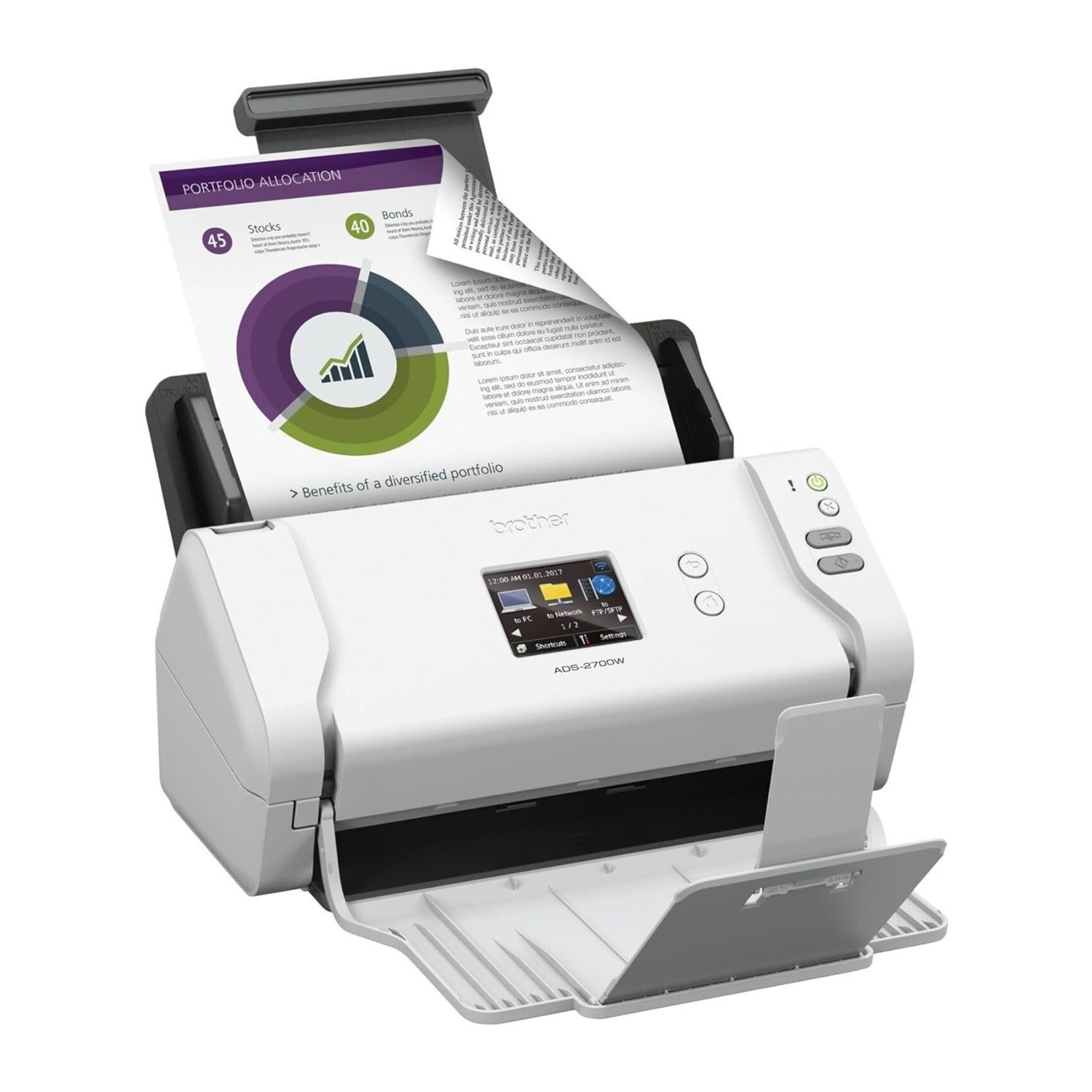 Brother ADS-2700W Cordless Sheetfed Scanner - 600 dpi Optical