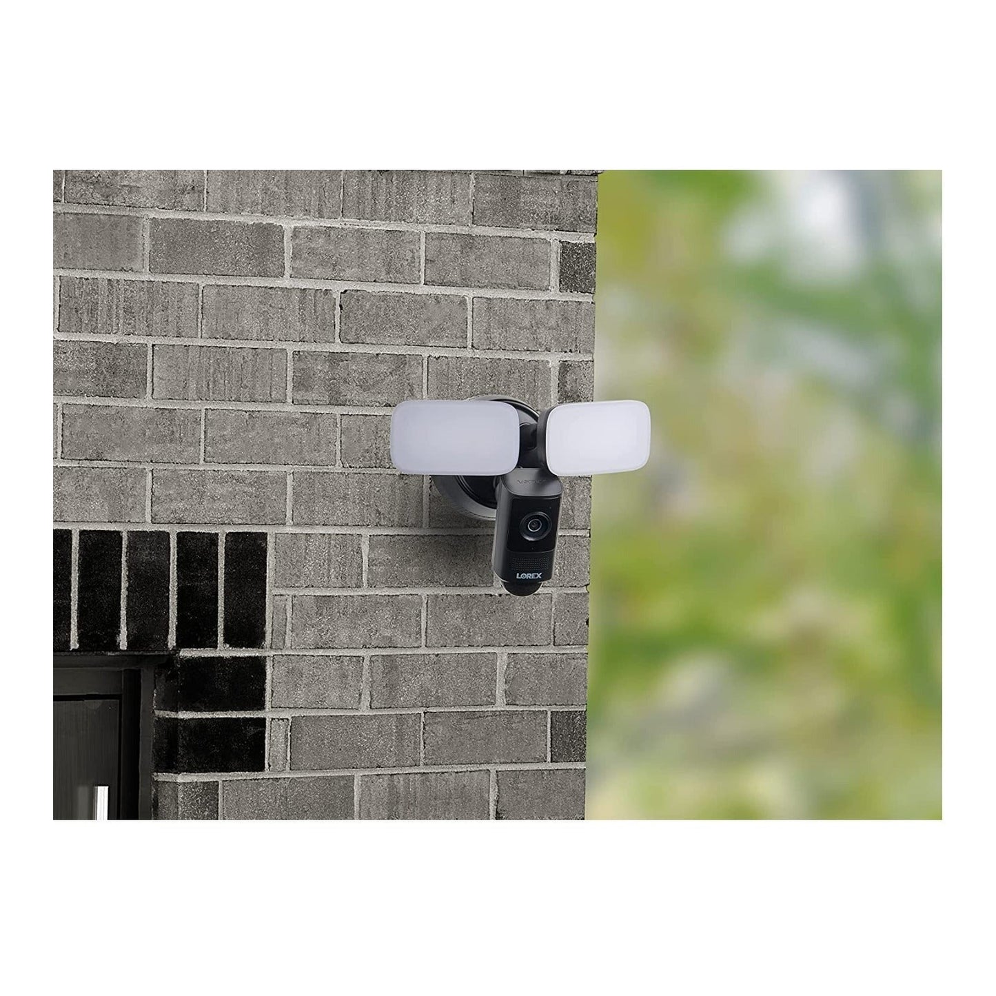 Lorex 2K Wired Smart Motion Detection Security Floodlight Camera with Night Vision (Black)