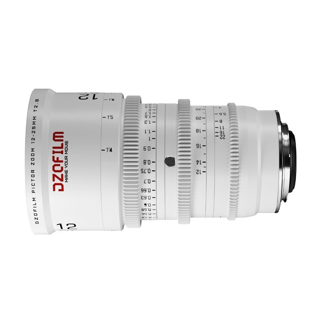DZOFilm Pictor Zoom 12-25mm T2.8 Super 35 Parfocal Lens (PL and EF Mounts, White)