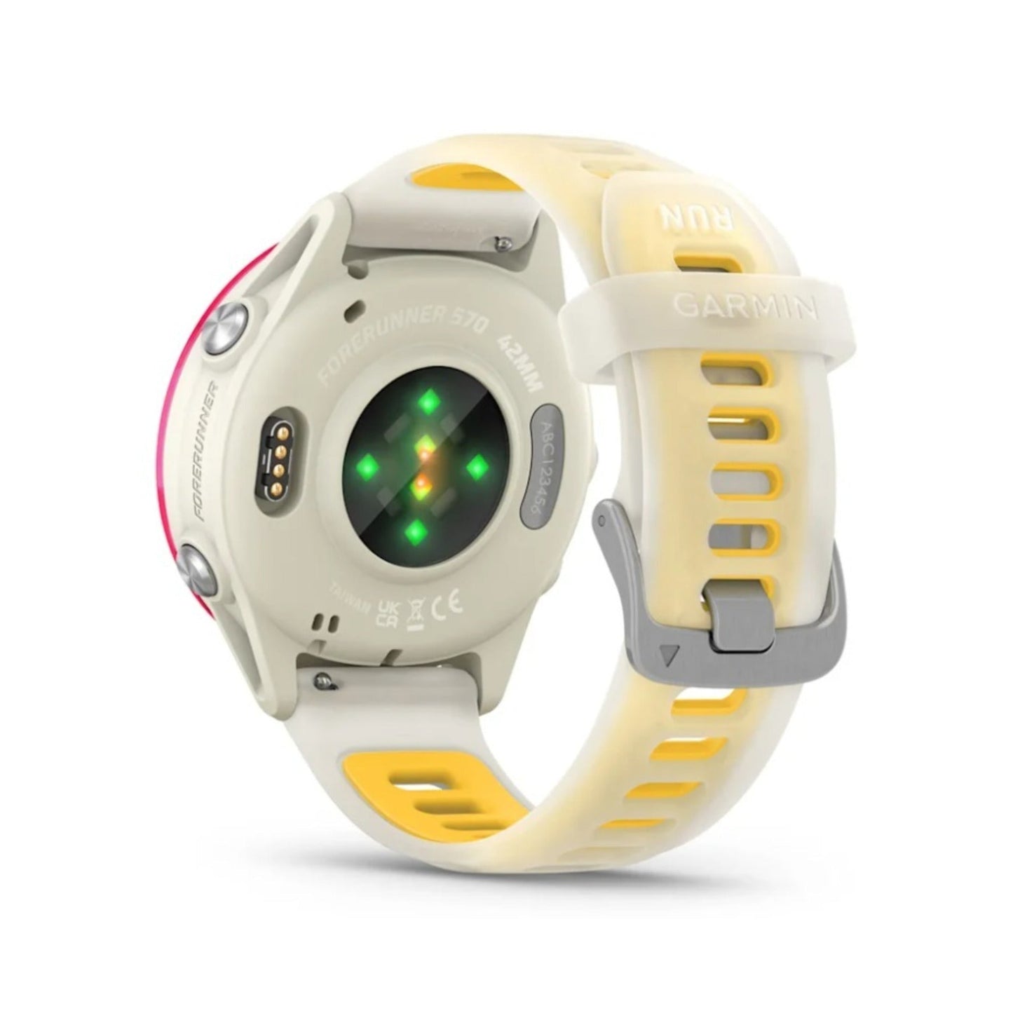 Garmin Forerunner 570 - 42mm Raspberry Aluminum with Translucent Bone/Mango Band