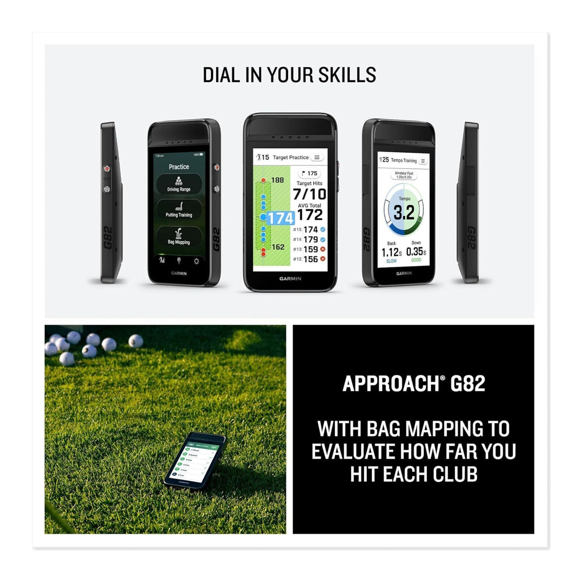 Garmin Approach G82 Launch Monitor and Premium GPS Golf Handheld with Accs