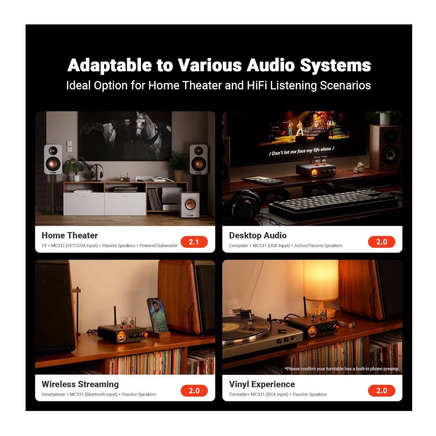 Fosi Audio MC331 Tube Integrated Amplifier with DAC