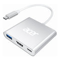 Acer USB-C to HDMI 4K Hub with 100W PD and USB-A 3.0 Port (Silver)