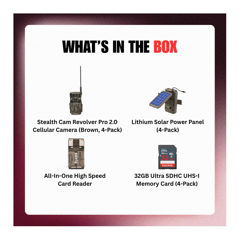 Stealth Cam Revolver Pro 2.0 360-Degree 40MP Trail Cam (Brown) Bundle
