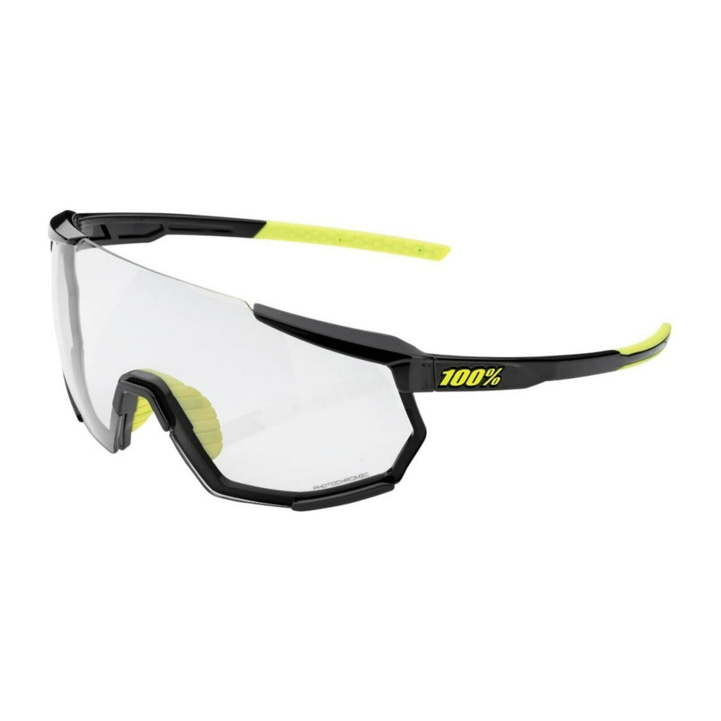 100 Percent Racetrap 3.0 Gloss Black Sport Sunglasses with Photochromic Lens
