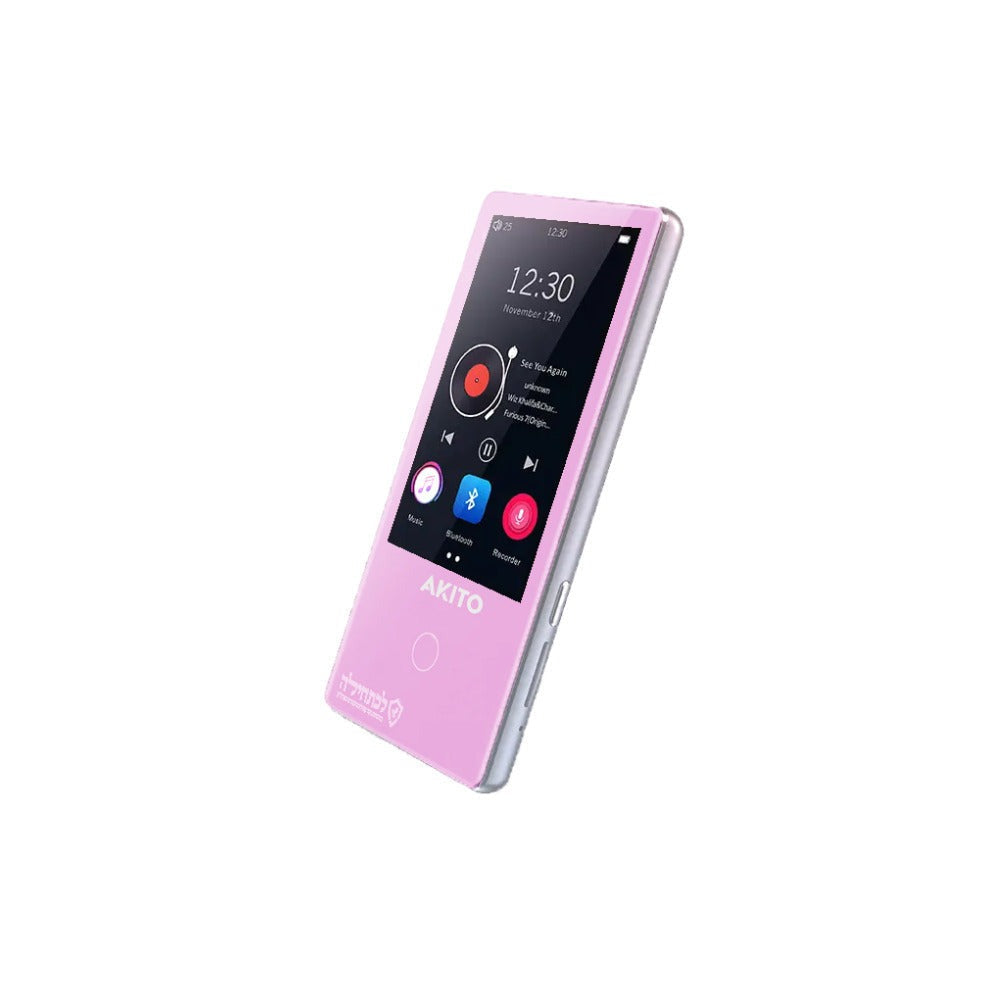 AKITO L5 16GB Kosher MP3 Player with Buttons, Built-in Speakers, Recorder, and Touch Screen (Pink)