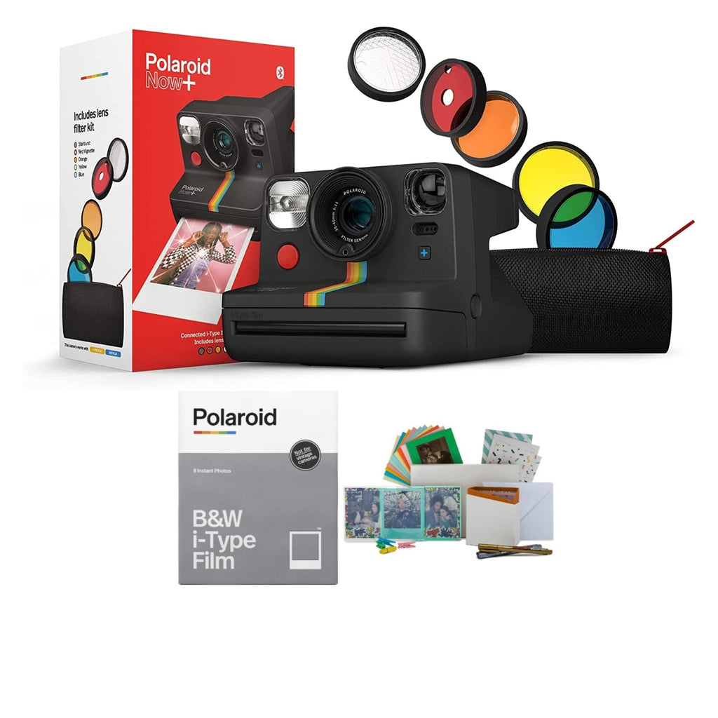 Polaroid NOW+ Instant Film Camera with Black and White Film and Storage Box