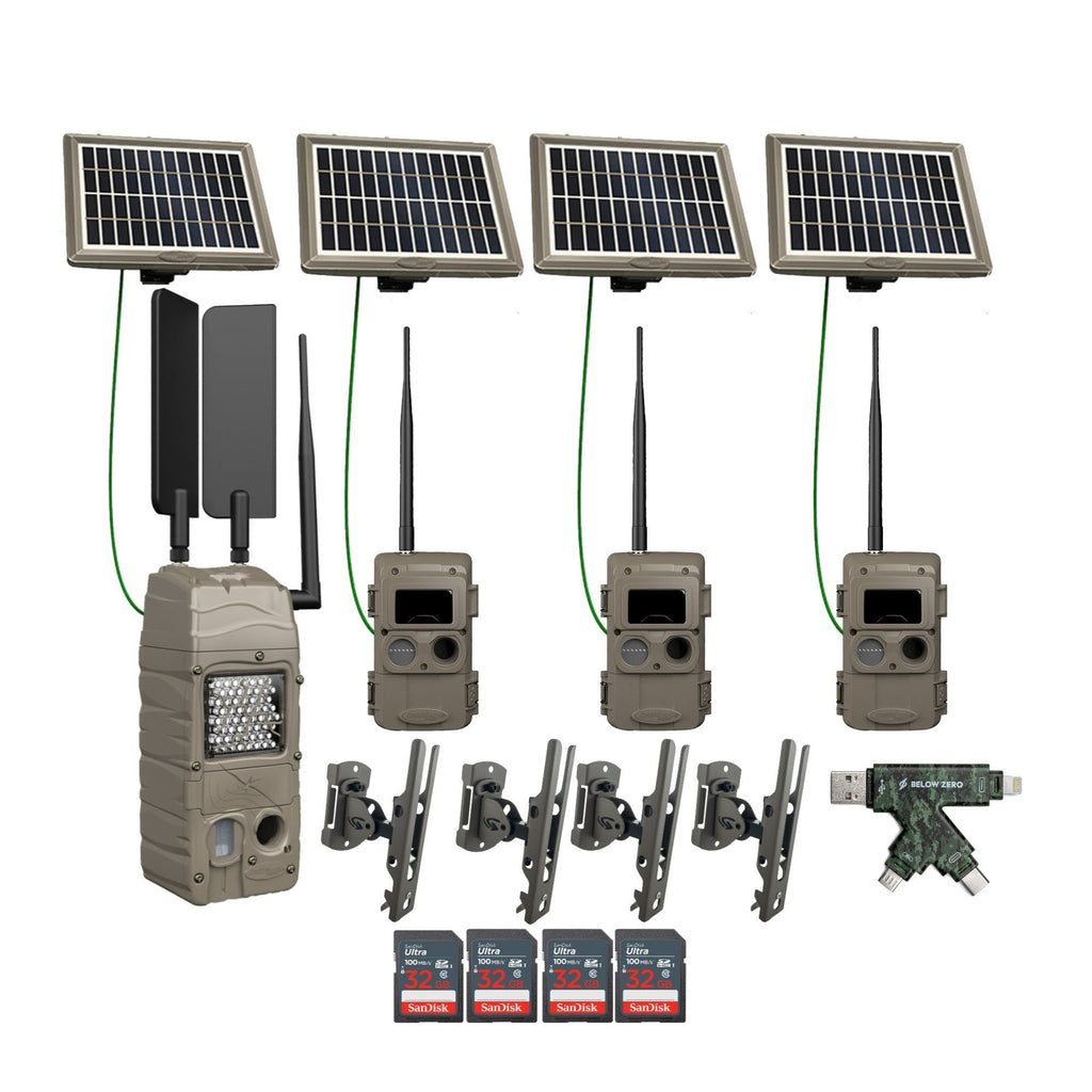 Cuddeback CuddeLink Cell Trail Camera Verizon Medium Bundle w/Solar Power Banks, Mounts Bundle