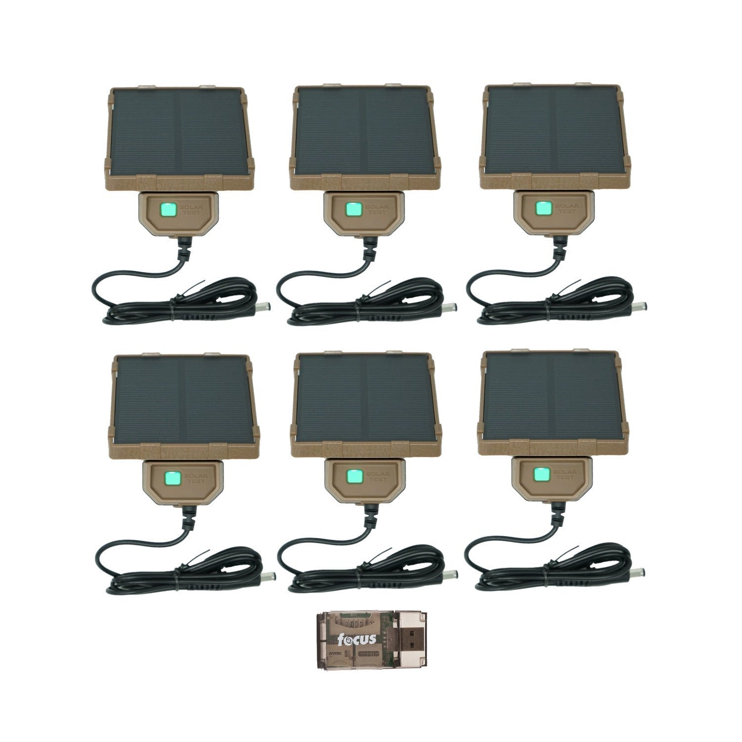 Browning Trail Cameras Universal Solar Camera Power Pack (6-Pack) with Card Reader Bundle
