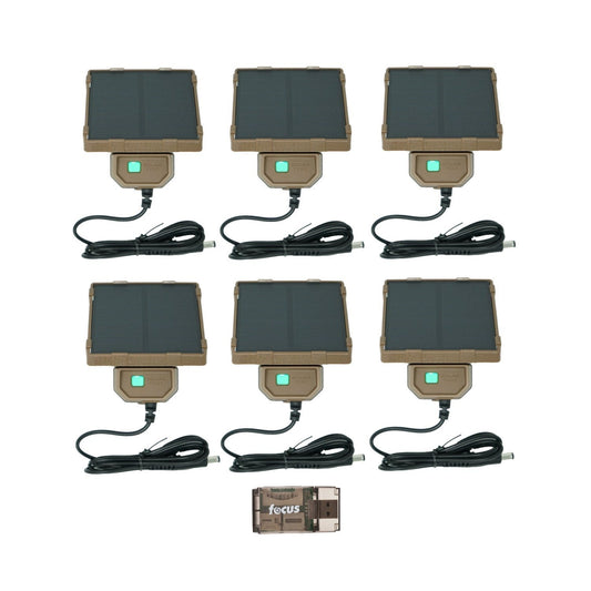 Browning Trail Cameras Universal Solar Camera Power Pack (6-Pack) with Card Reader Bundle