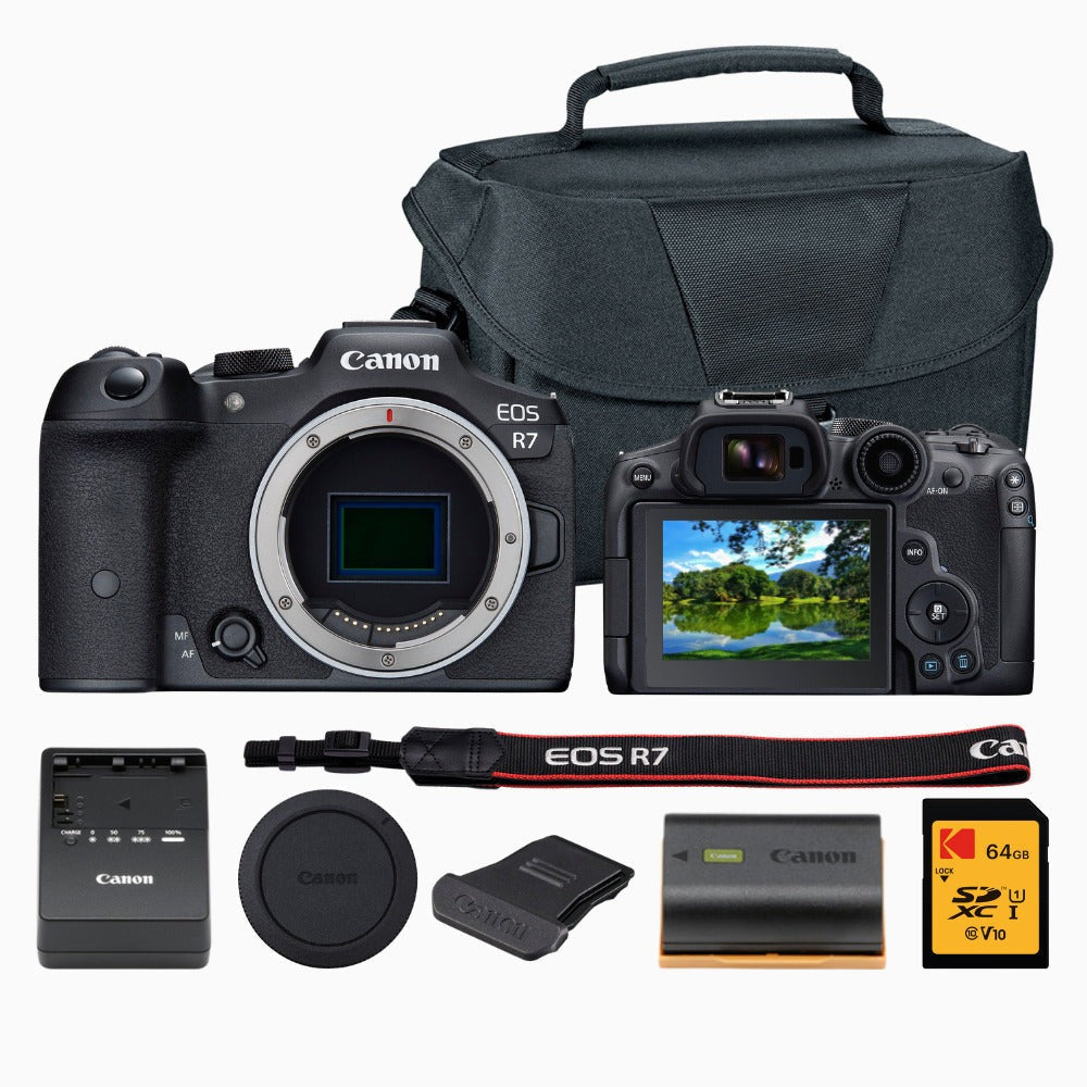 Canon EOS R7 Mirrorless Camera with Cropping Guide Firmware Bundle