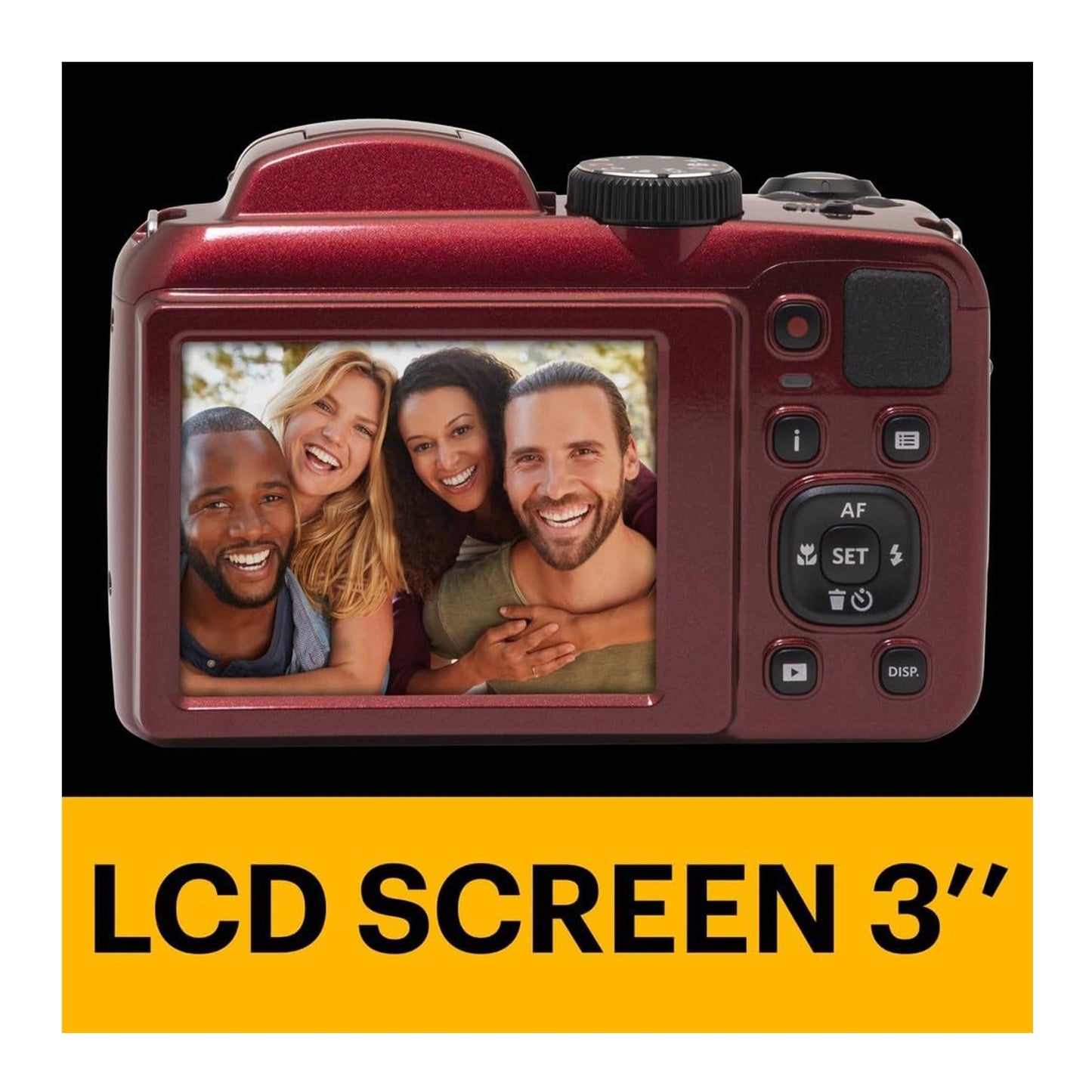 Kodak PIXPRO AZ255 Astro Zoom 16MP Digital Camera (Red) with 128GB SDXC Card