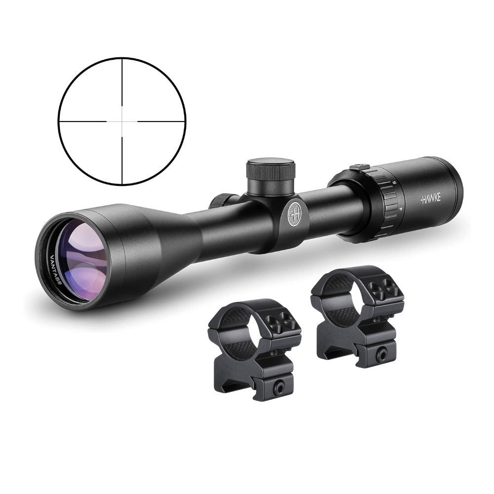 Hawke Sport Optics Vantage 4-12x40 30/30 Riflescope Bundle with Mount Rings (M)