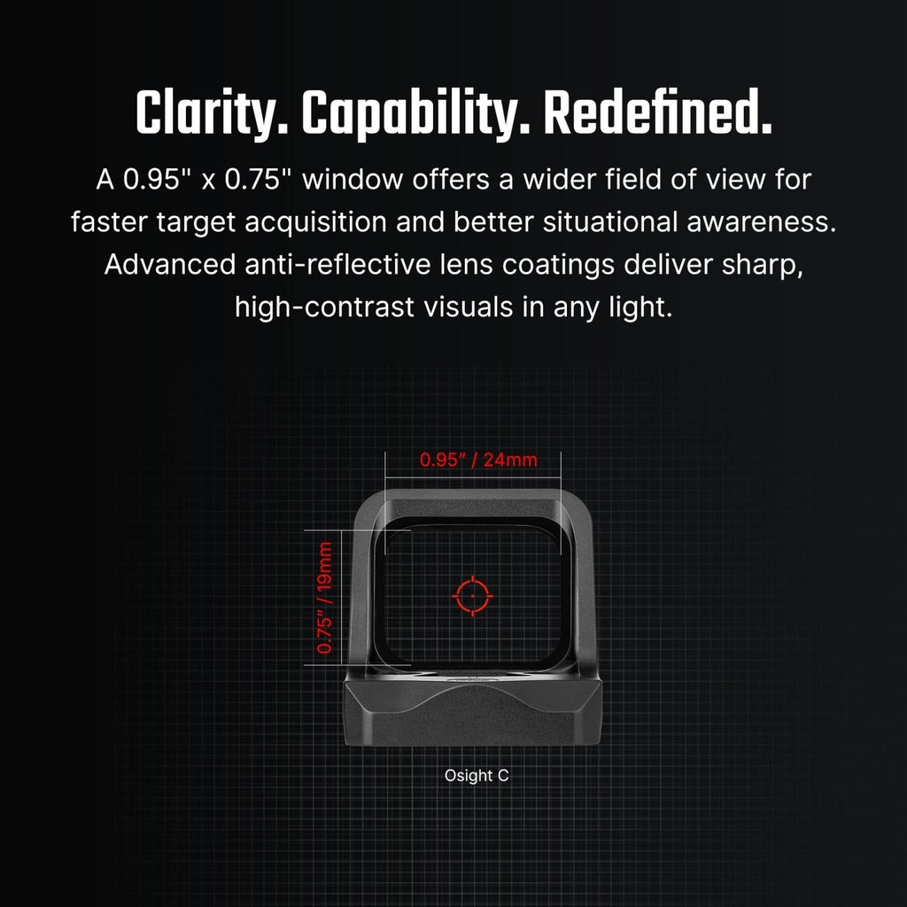 Osight C 3 MOA Red Dot and 32 MOA Circle Sight with Side-Loading Battery