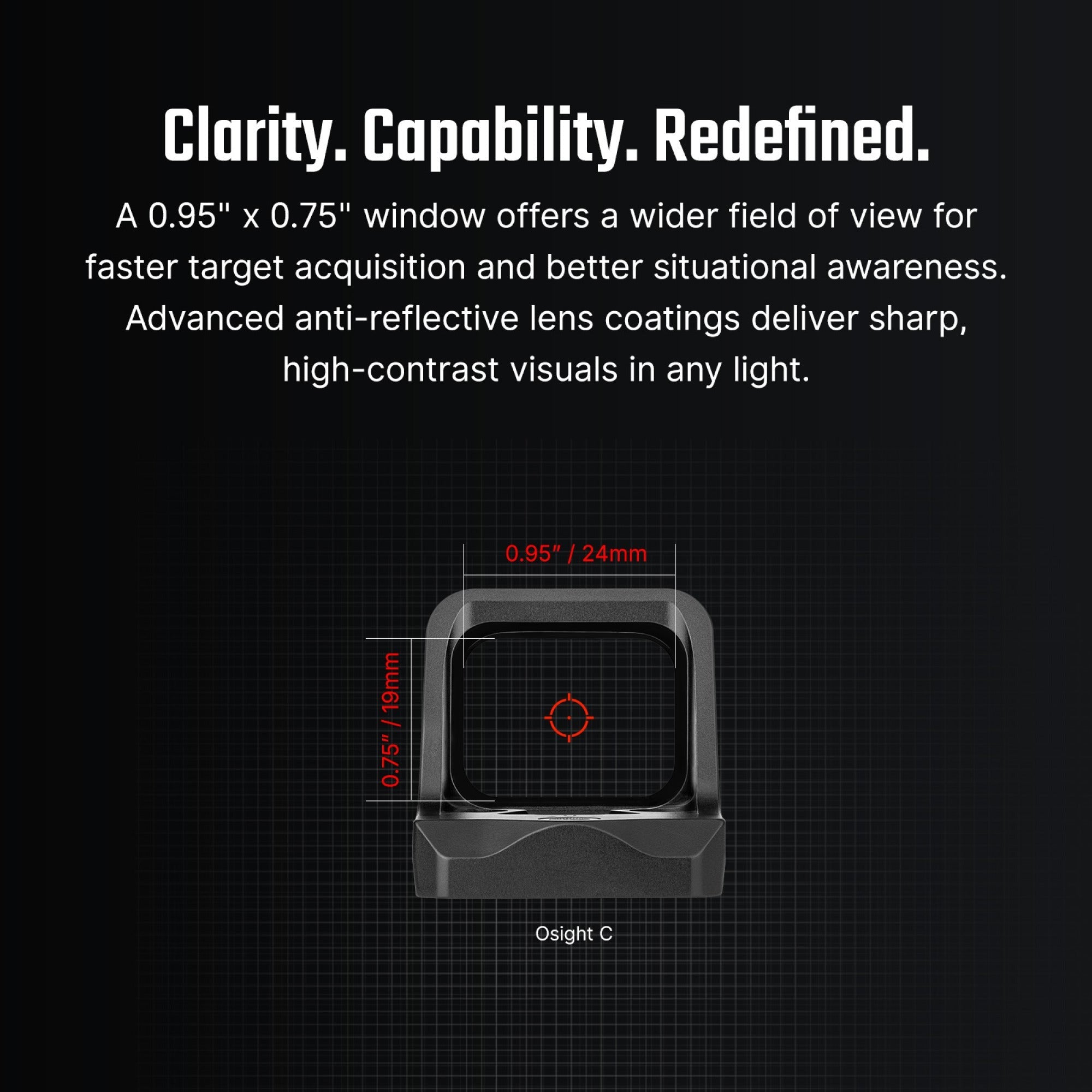 Osight C 3 MOA Red Dot and 32 MOA Circle Sight with Side-Loading Battery