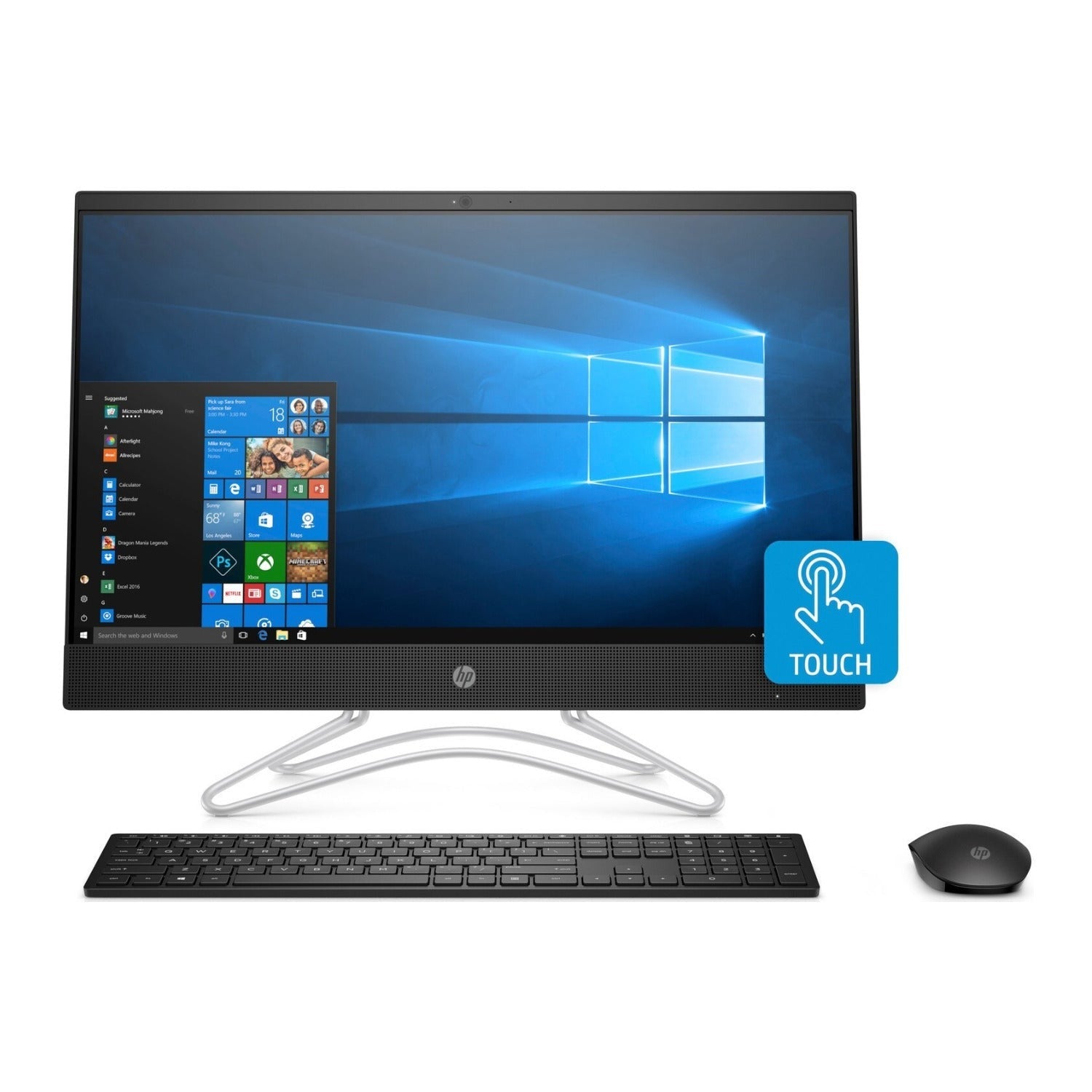 HP 24-F 23.8" FHD Touch All-in-One PC, AMD A-300U, 8GB RAM, 1TB HDD, Windows 10 (Black) (Certified Refurbished)