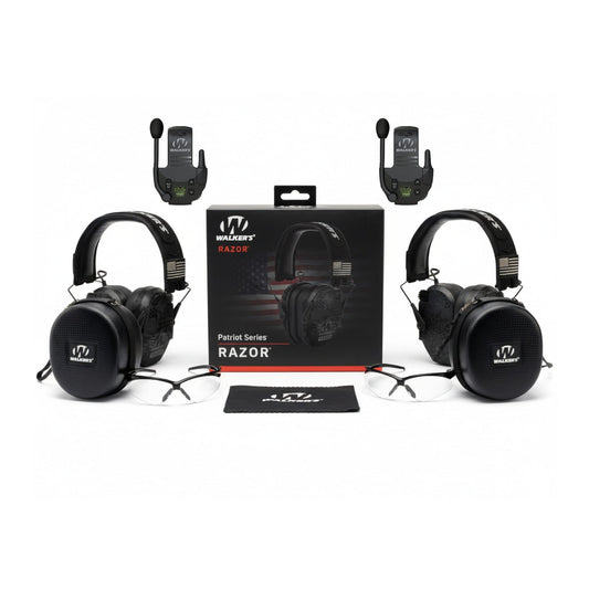 Walkers Razor Patriot Electronic Ear Muff (Kryptek Camo 2-Pack) Bundle
