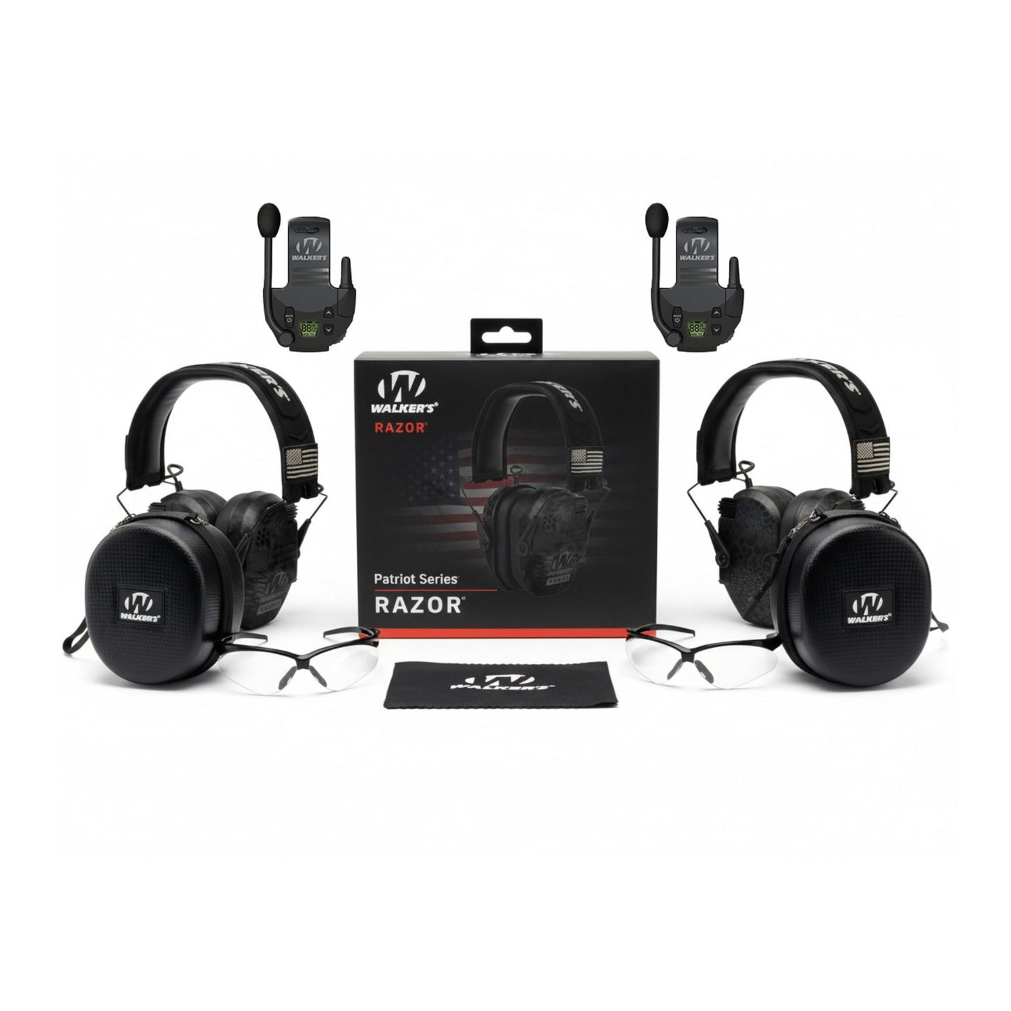 Walkers Razor Patriot Electronic Ear Muff (Kryptek Camo 2-Pack) Bundle