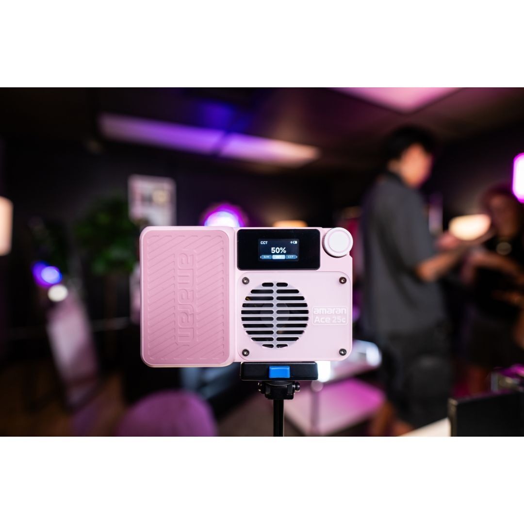 amaran Ace 25c RGBWW Full Color Compact LED Light with Ace Lock Quick-Release Mount (Pink)
