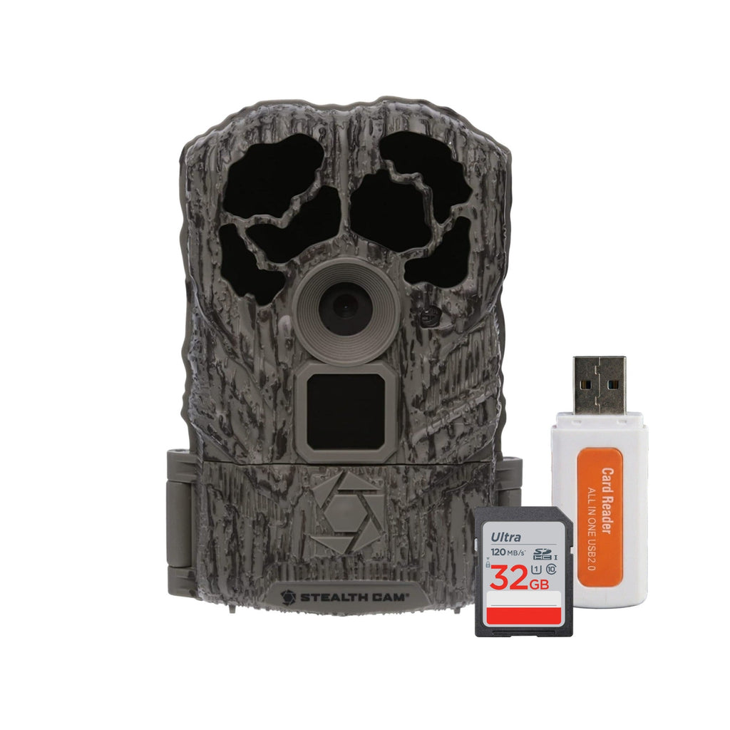 Stealth Cam Browtine 16MP Trail Camera Bundle with 32GB Memory Card and High-Speed Card Reader