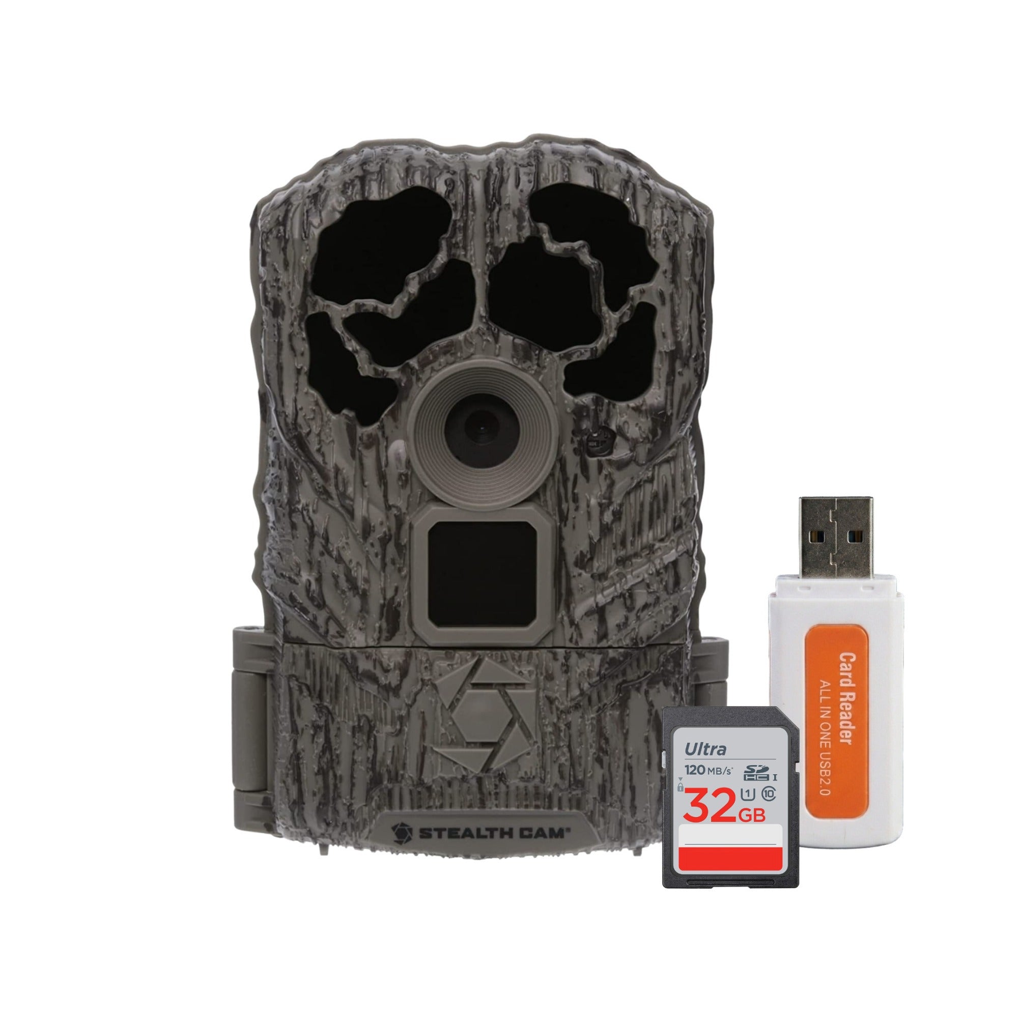 Stealth Cam Browtine 16MP Trail Camera Bundle with 32GB Memory Card and High-Speed Card Reader