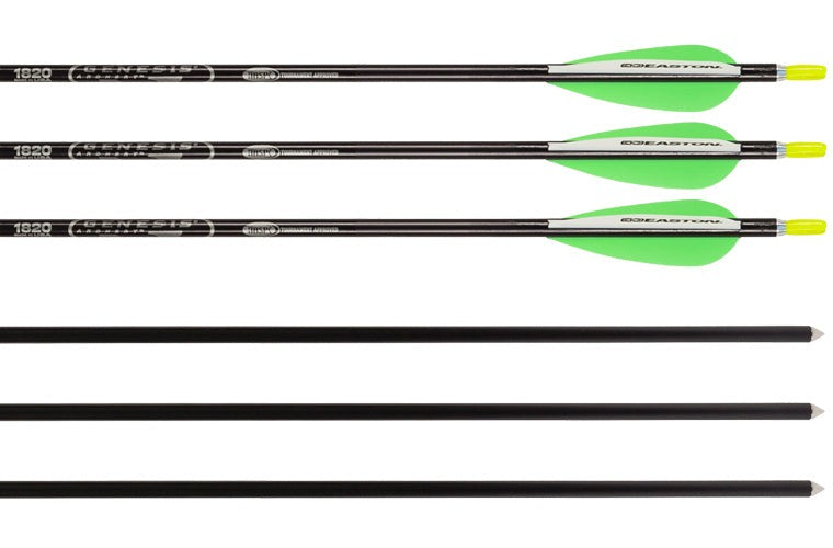 Genesis Archery Easton XX75 30 inch NASP Arrows for Genesis Bows (6-pack, Black)