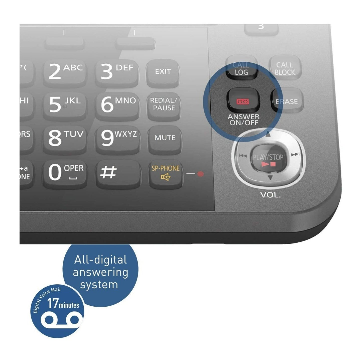 Panasonic KX-TGF352M Corded/Cordless 2 Handset Landline Telephone with Caller ID