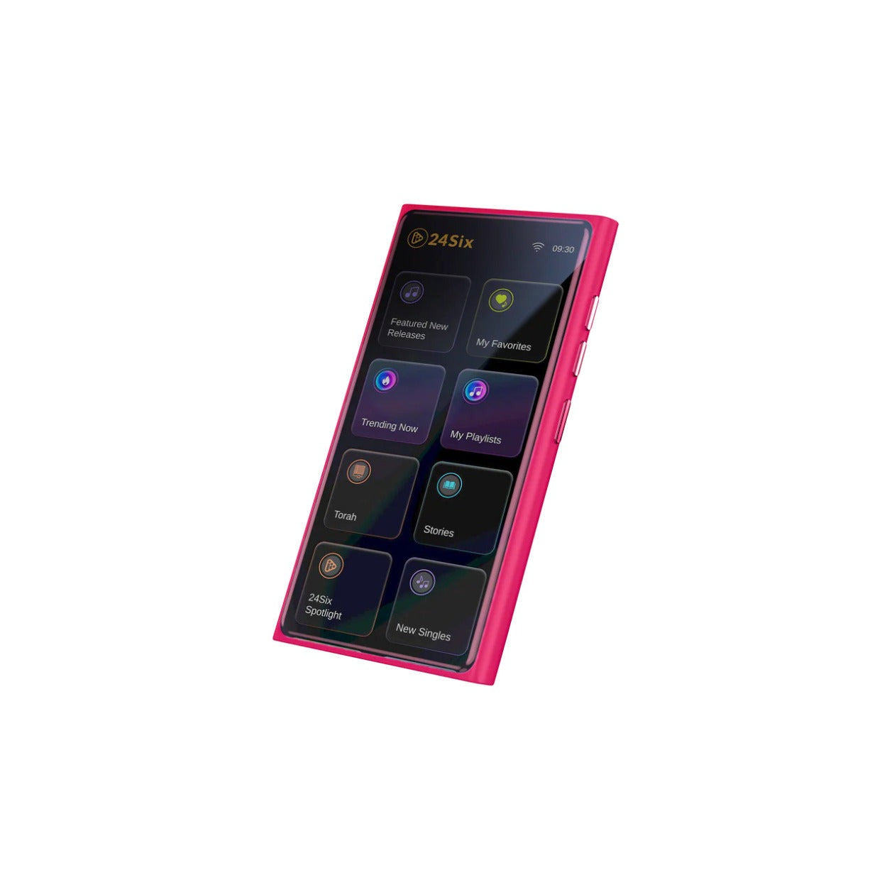 24Six Solo4 128GB Kosher MP3 Player with Jewish Music, Children's Stories (Pink)