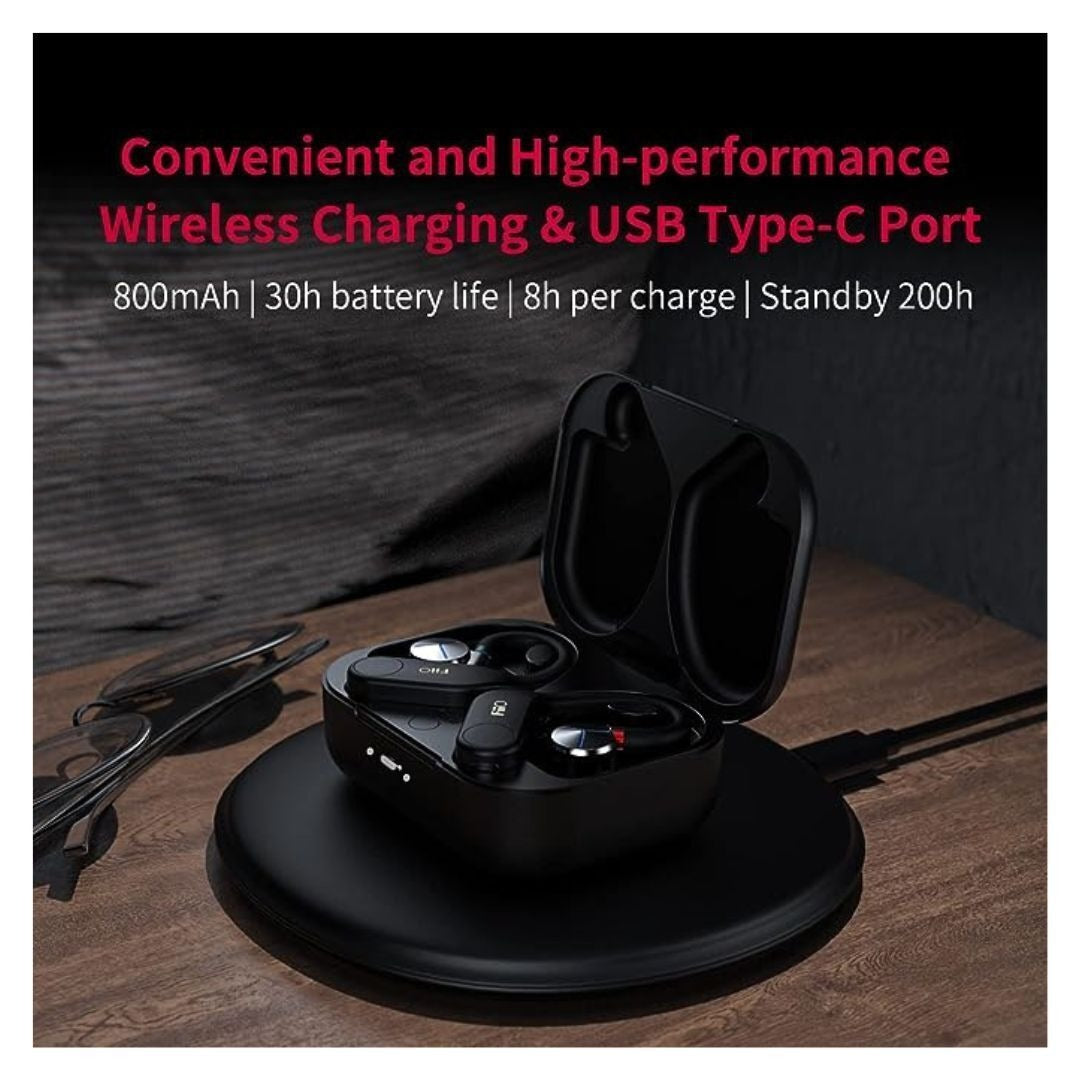 FiiO UTWS5 True Wireless Amplifier Bluetooth Earbuds Hook with Standard MMCX and 30 Hrs Battery Life